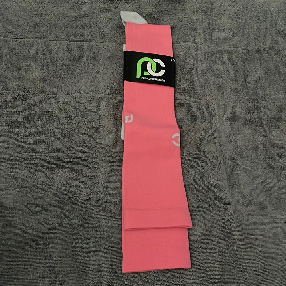 Brand New Pro Compression socks, 20-30 rating! Salmon/Pink with gray accent.